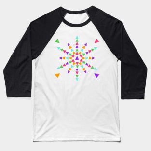 Colorful Triangular pattern Baseball T-Shirt